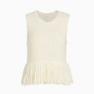 TANYA TAYLOR Amance Wool-Blend Fringe Sweater